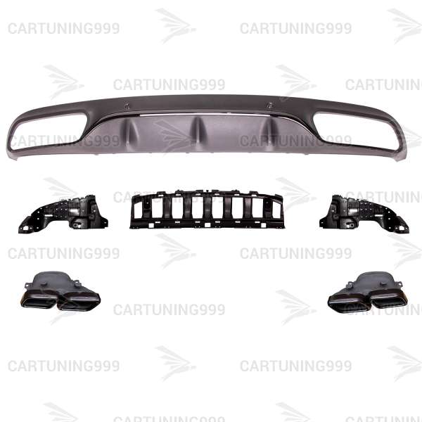 Диффузор и насадки 63 AMG Mercedes C-klasse W205 Coupe черный