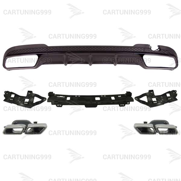 Диффузор и насадки 63s AMG Mercedes E-klasse W212 черный