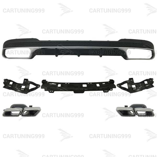 Диффузор и насадки 63s AMG Mercedes E-klasse W212 серебро